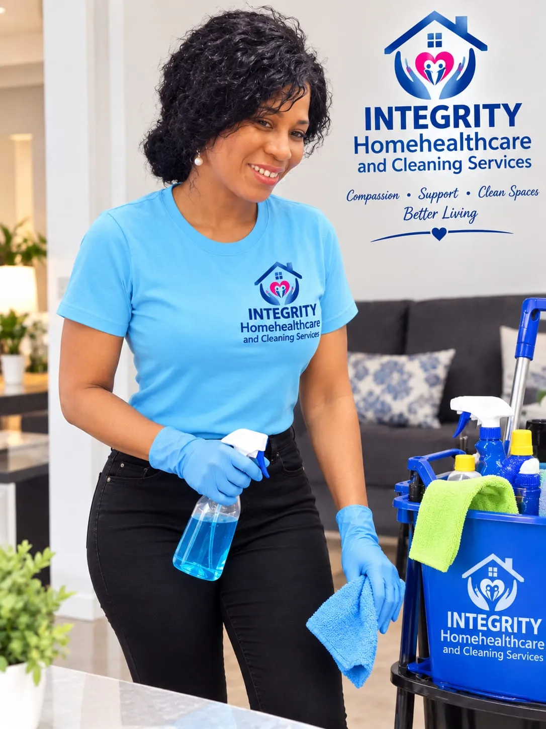 Professional cleaner at work